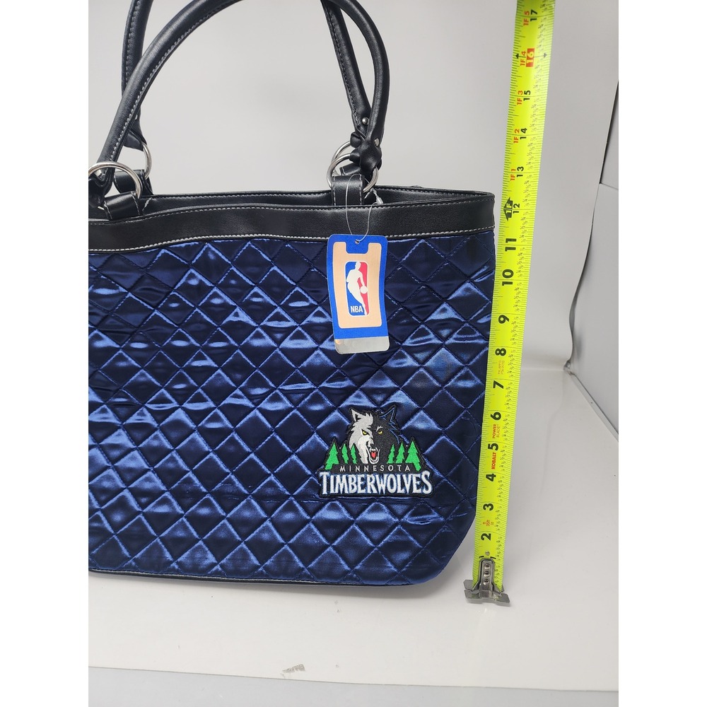 NBA Womens Minnesota Timberwolves Quilted Tote Bag Satin Blend Casual Size OS - Picture 3 of 10